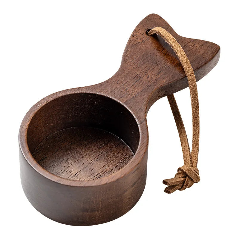 Walnut Wood Coffee Beans Solid Wood Measuring Spoon Coffee Powder Weighing Wooden Short Handled Coffee Spoon Oasis Select
