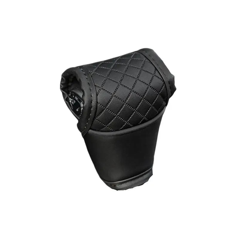 1Pcs PU Leather NonSlip DustProof Shifter Knob Protector Universal Car Gear Shift Cover Gear Lever Interior Decor Accessories Oasis Select Black