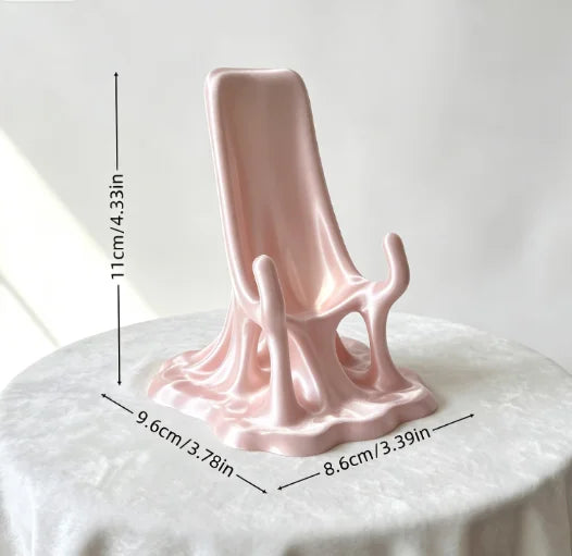 Melting Liquid Fluid Phone Stand 3D Printed Portable Desktop Cell Phone Holder Mobile Cradle Home Office Kawaii Table Decor Gift Oasis Select Melted silk powder