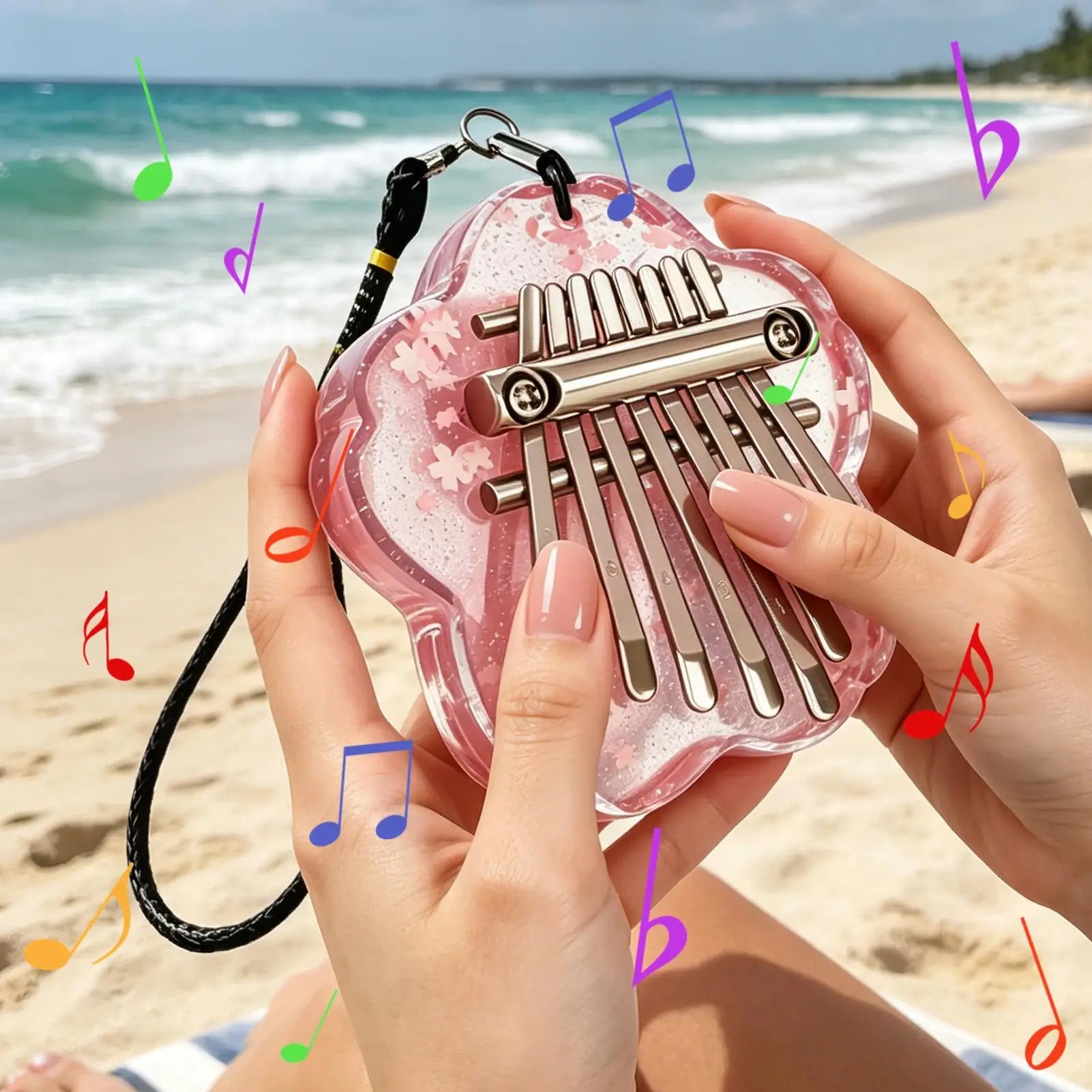 8-key Finger Thumb Piano Mini Kalimba Portable Finger Piano for Adults and Children Kalimba Musical Instrument Gift Mini Pendant Oasis Select