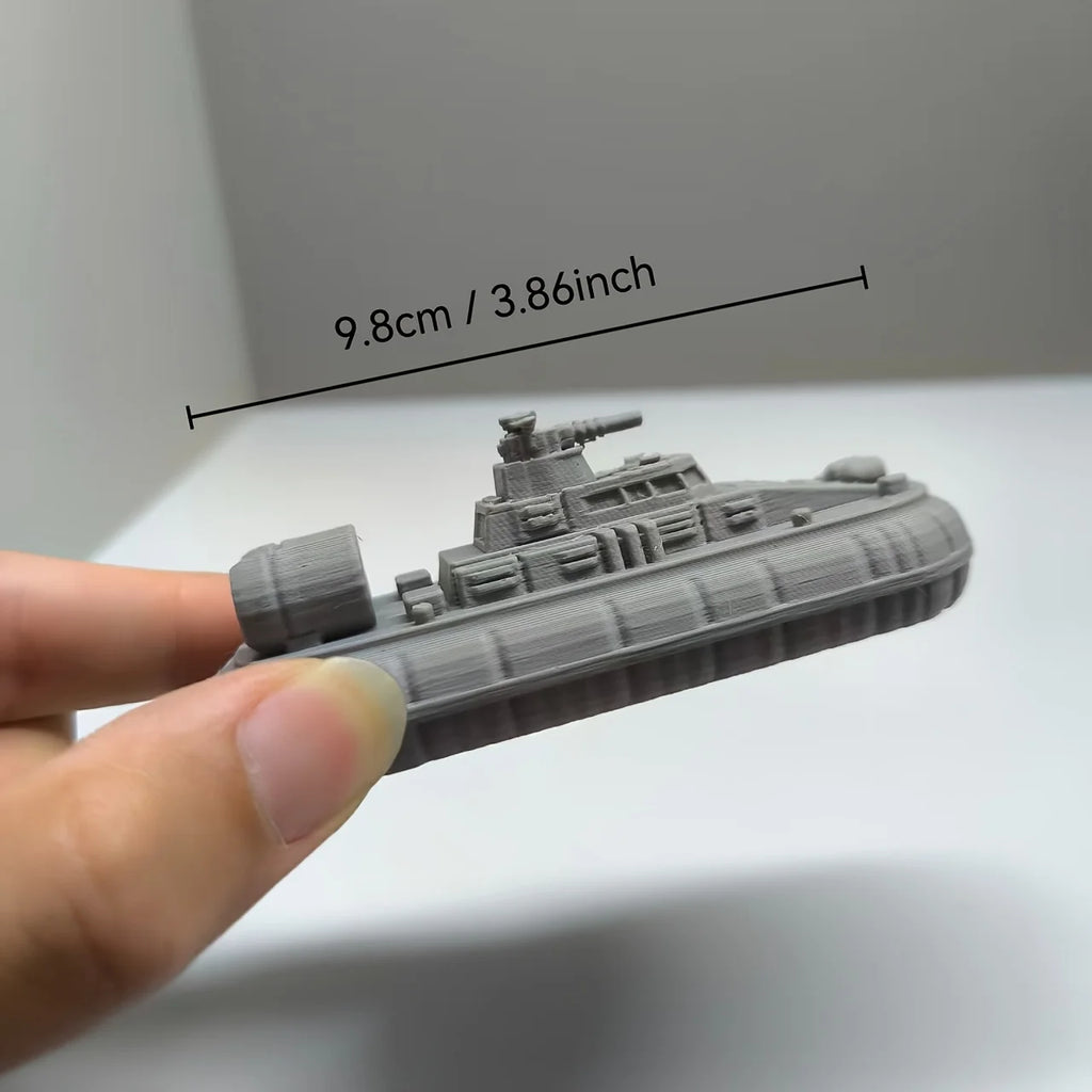 Military Hovercraft Miniature Model - Detailed Amphibious Assault Craft, Wargaming Terrain Vehicle for Tabletop & Diorama Oasis Select grey