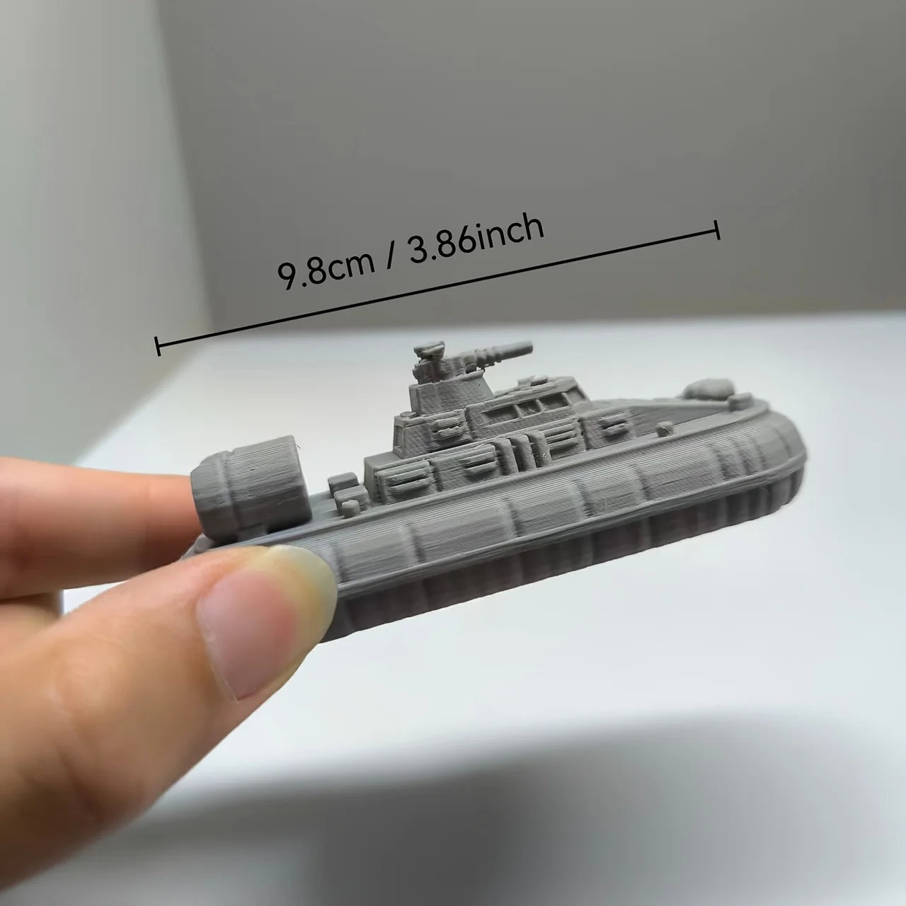 Military Hovercraft Miniature Model - Detailed Amphibious Assault Craft, Wargaming Terrain Vehicle for Tabletop & Diorama Oasis Select grey