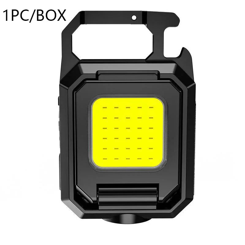 XPE Pocket Work Light 1000LM COB LED Mini Keychain Light USB Rechargeable Flashlight IPX4 Waterproof for Outdoor Camping Hiking Oasis Select WJ808 Dual 1000LM