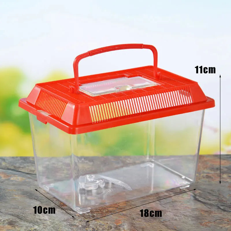 Portable Handheld Plastic Fish Tank Transparent Cutout Design For Turtle PetFish Oasis Select P4