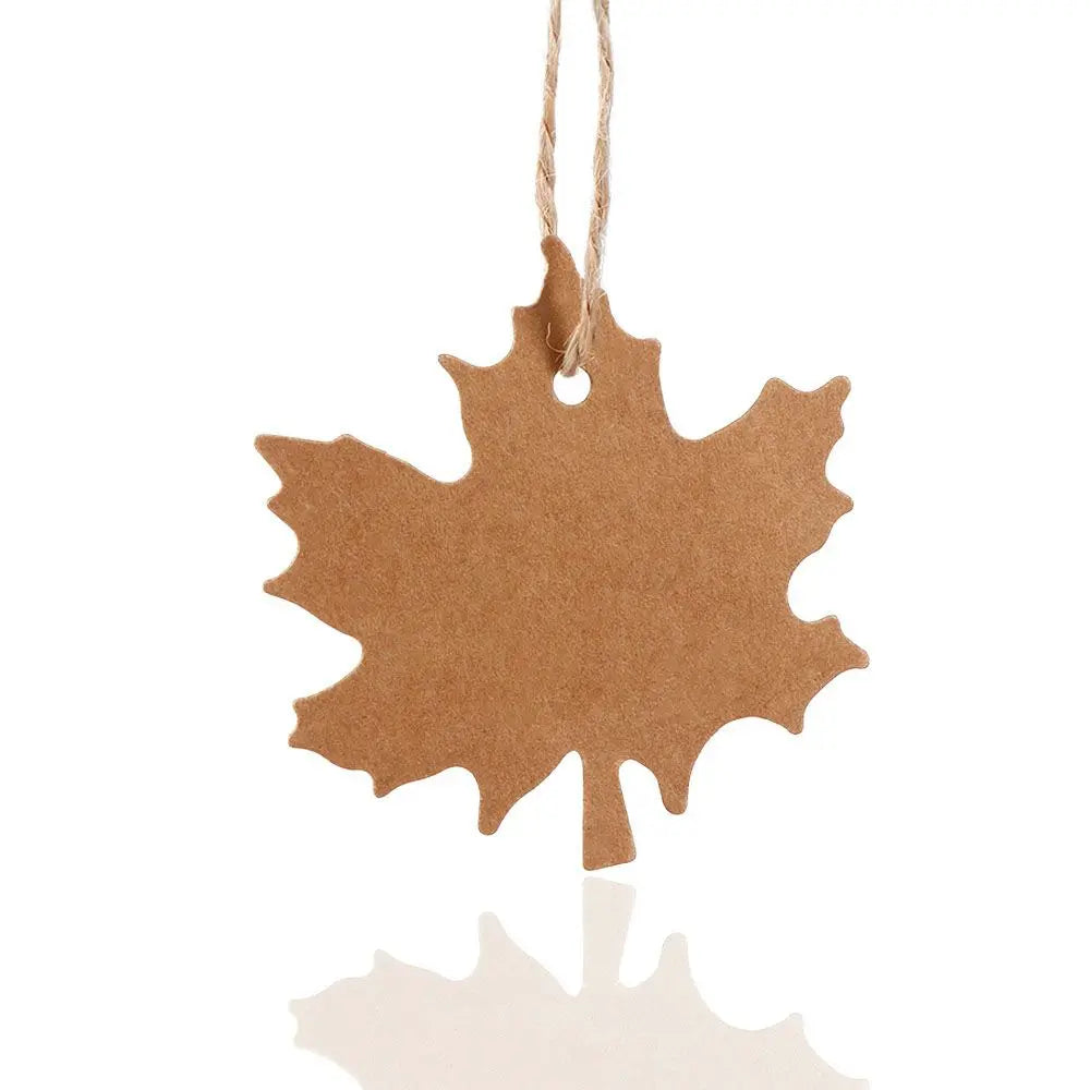 Kraft Paper Hang Tags Maple & Leaf Shape – 100 Blank Gift Labels