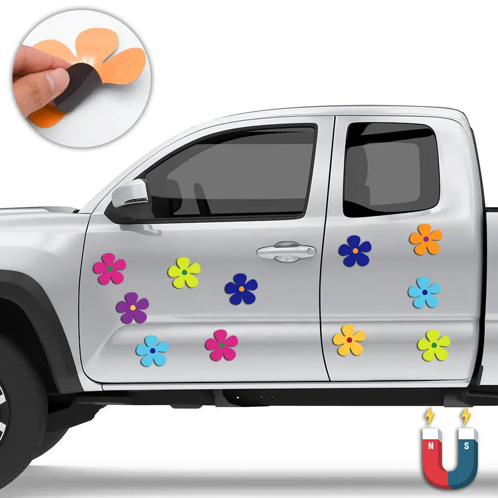 Magnetic Cartoon Sunflower Flower Refrigerator Sticker PVC Self-priming Soft Magnetic Car Decoration Sticker Oasis Select