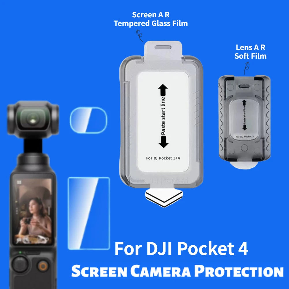 Ultra HD AR Protective Film Set For DJI Pocket 4 Lens and Screen Shatterproof Tempered Glass Film Easy Install Screen Protector Oasis Select