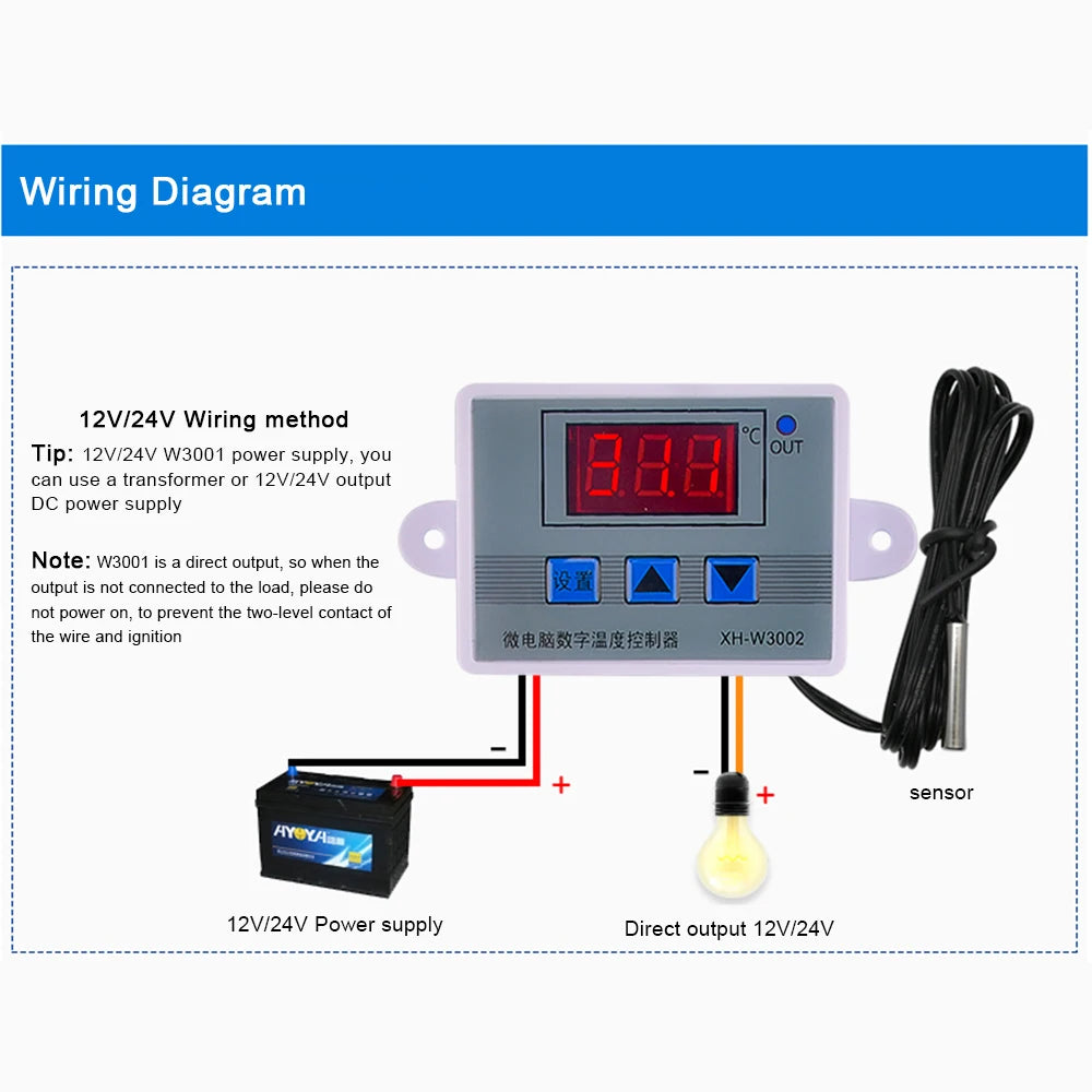 W3002 Digital Control Temperature Microcomputer Thermostat Switch Thermometer New Thermoregulator 12/24/220V For Arduino Oasis Select