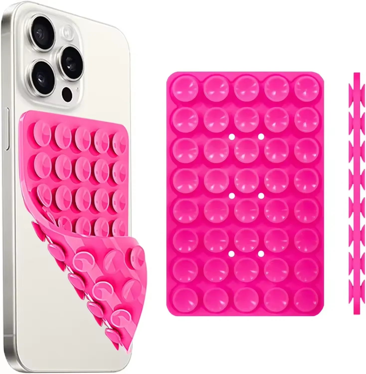 Silicone Suction Cup Phone Case Double Sided Detachable Stand for Hands-Free Wall Stand for Selfies and Videos Oasis Select deep powder