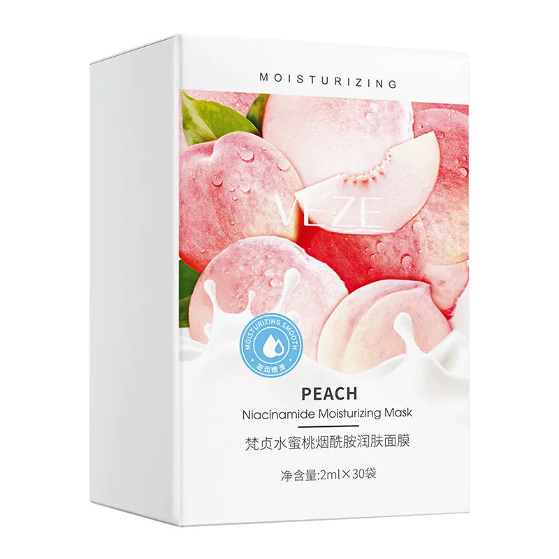 Peach Sleeping Mask with Niacinamide – 30 Pcs Overnight Mask Sleeping Face Mask Oasis Select