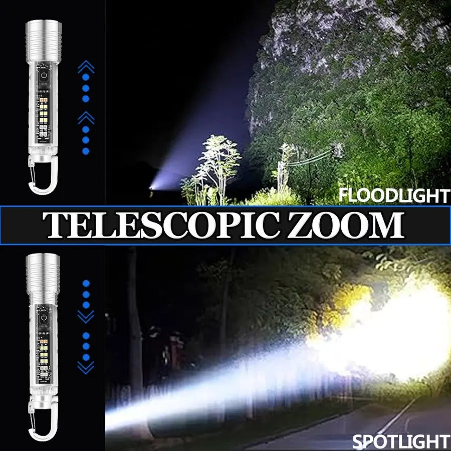 POCKETMAN 3800 Lumen LED Flashlight – 8 Modes, COB Side Light