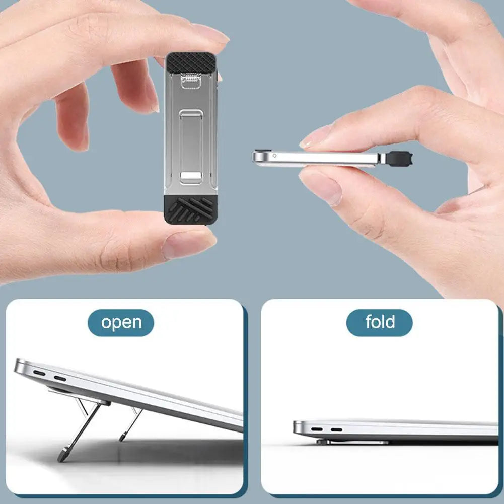 Mini Folding Laptop Stand – 3-Height Aluminum Phone Holder