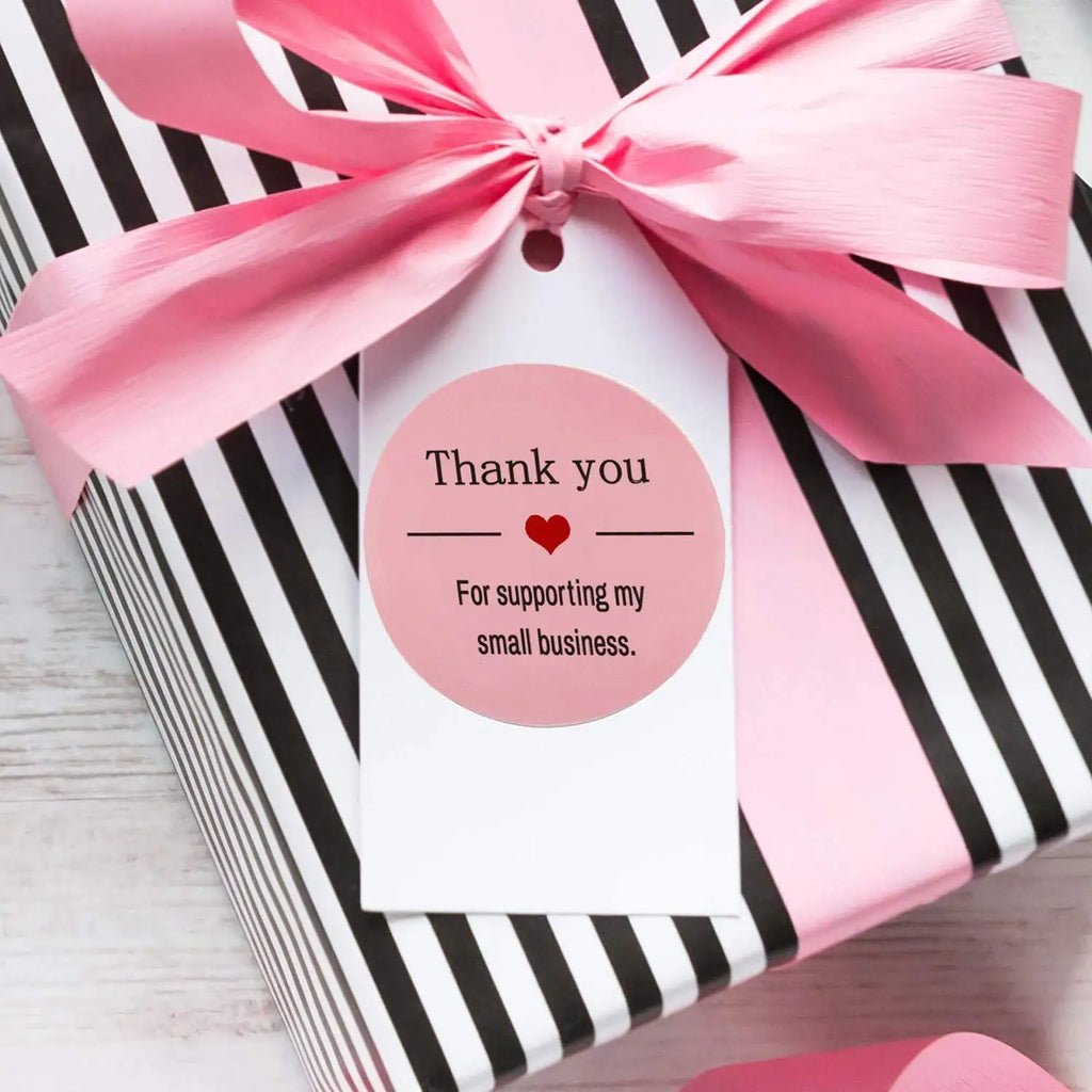 Thank You for Supporting My Small Business Stickers-Pink Thank You Stickers Roll Labels|Used for Business,Online Sellers Oasis Select