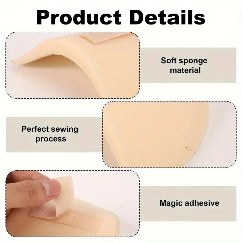 3pairs Soft Breathable Thick Sponge Shoulder Pads for Women - Elegant Sports Theme Design, Multi-Purpose Suitable for Dresses Oasis Select
