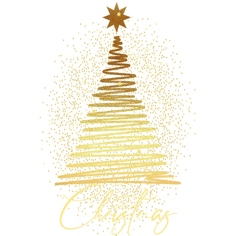 Golden Christmas Tree, Glass Stickers, Window Decorations and Electrostatic Stickers for New Year's Day and Christmas 2026 Oasis Select