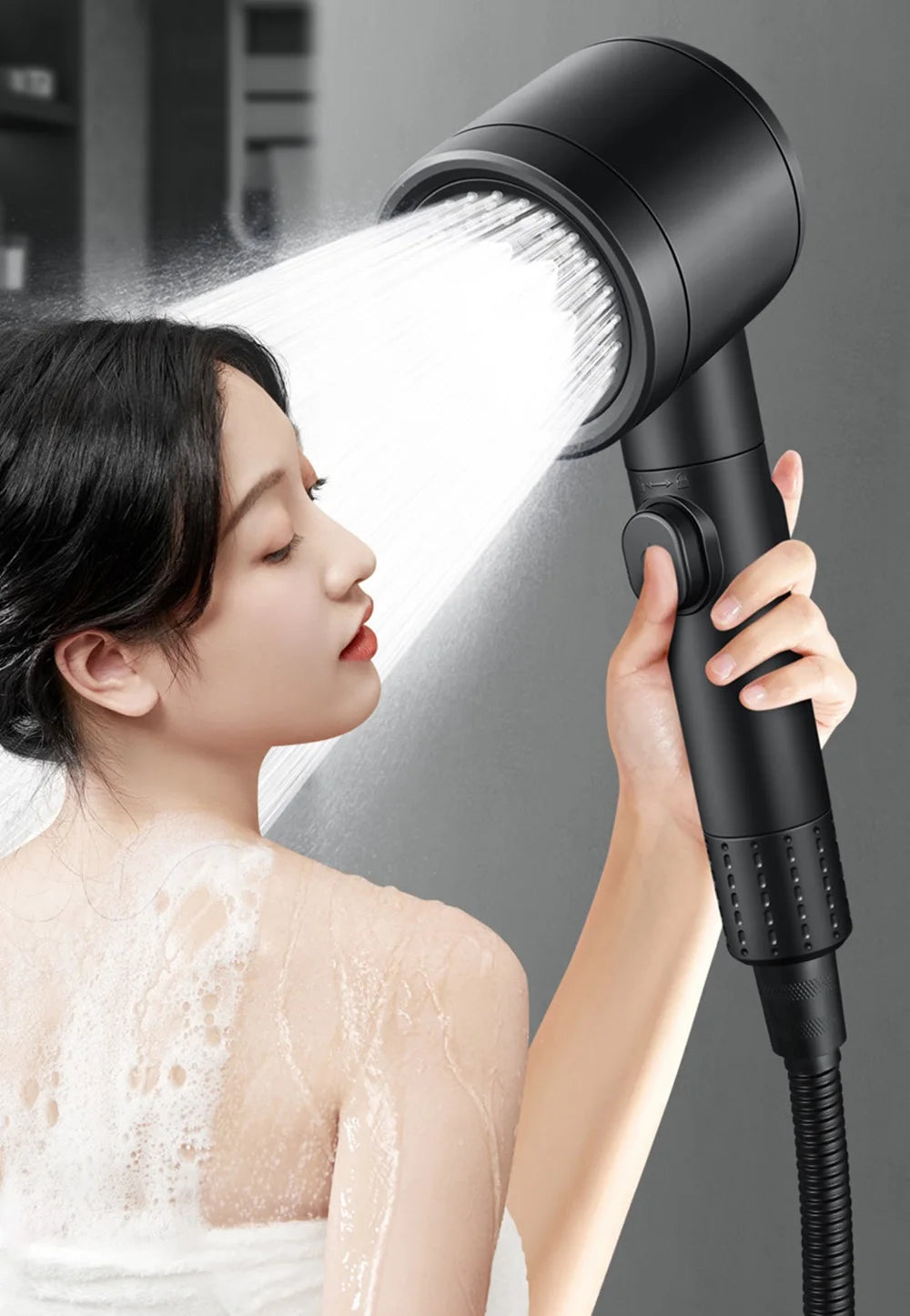 New Maple Leaf Drainage Hole Design High Pressure Shower Head 3 Mode Spray Portable Filter Rainfall Faucet Bathroom Accessories Oasis Select