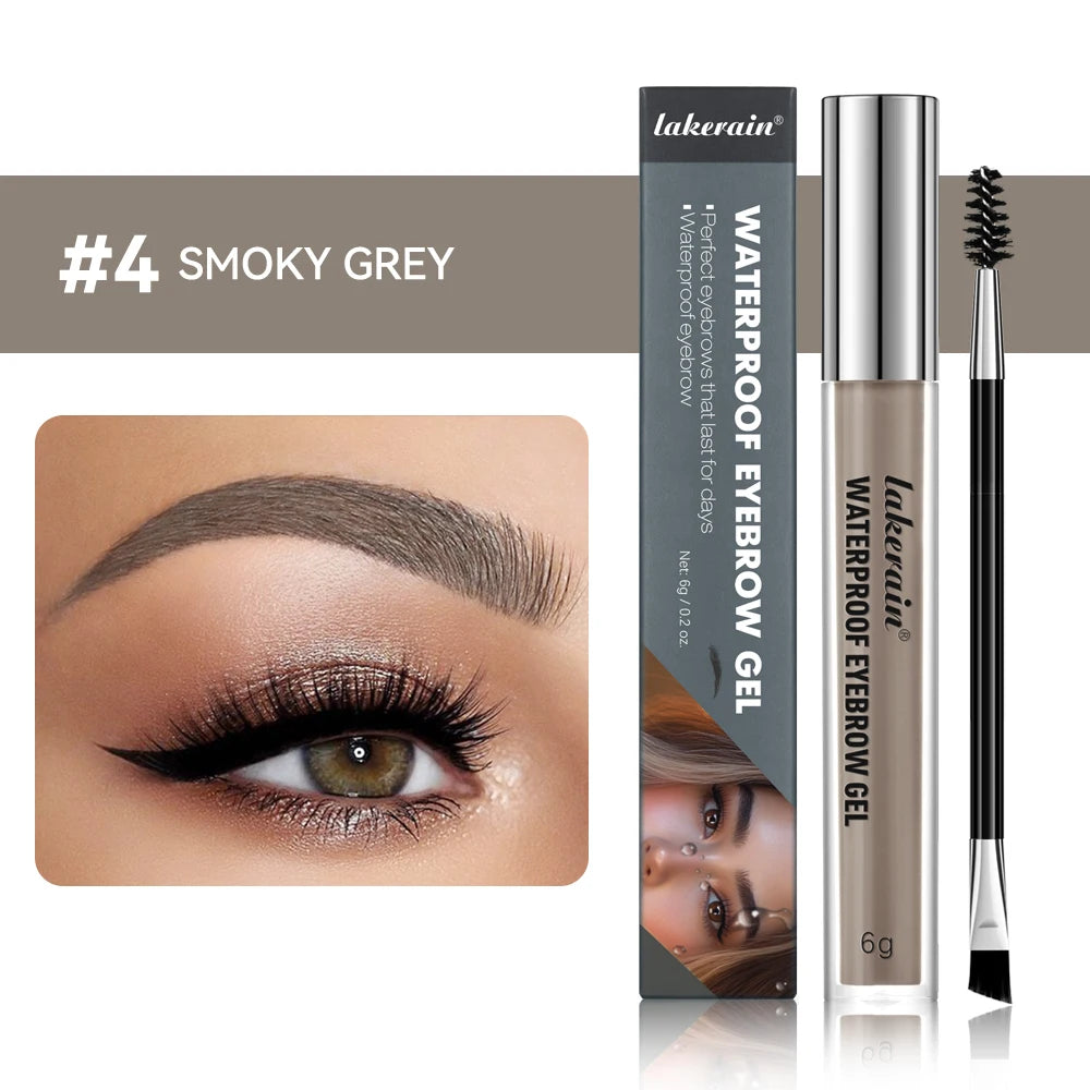 Waterproof Eyebrow Tint Gel Sweatproof Silky Texture Natural Look Long Wearing For Brunette Black Brown And Smoky Grey 4 Colors Oasis Select 4 SMOKY GREY
