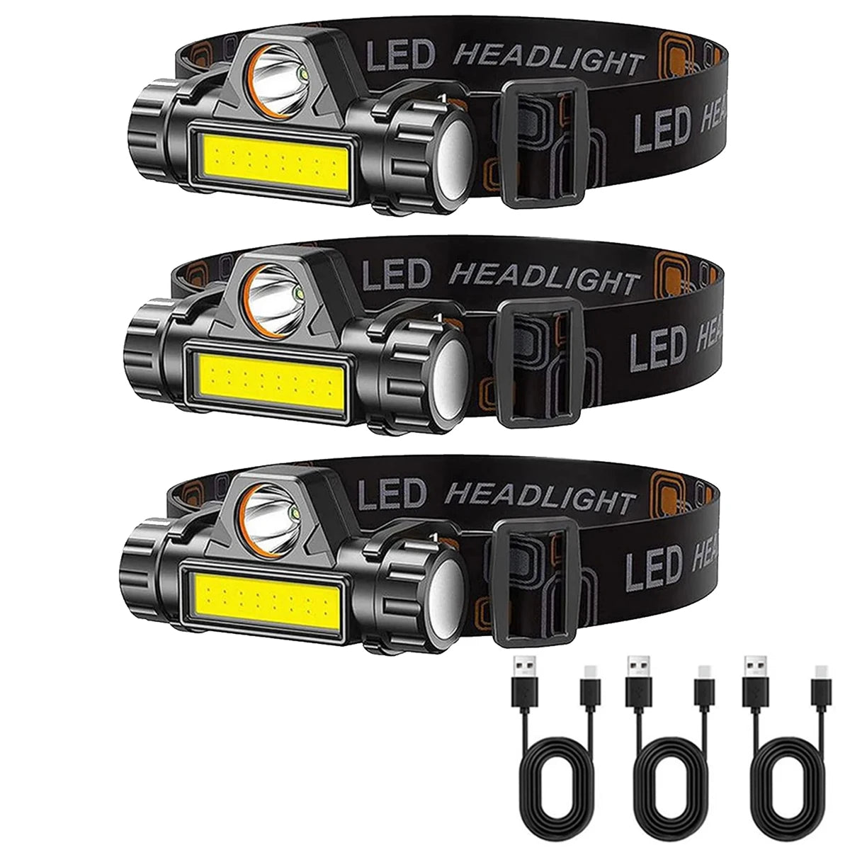 Rechargeable COB LED Headlamp – Magnetic, Waterproof, 300 Lumen