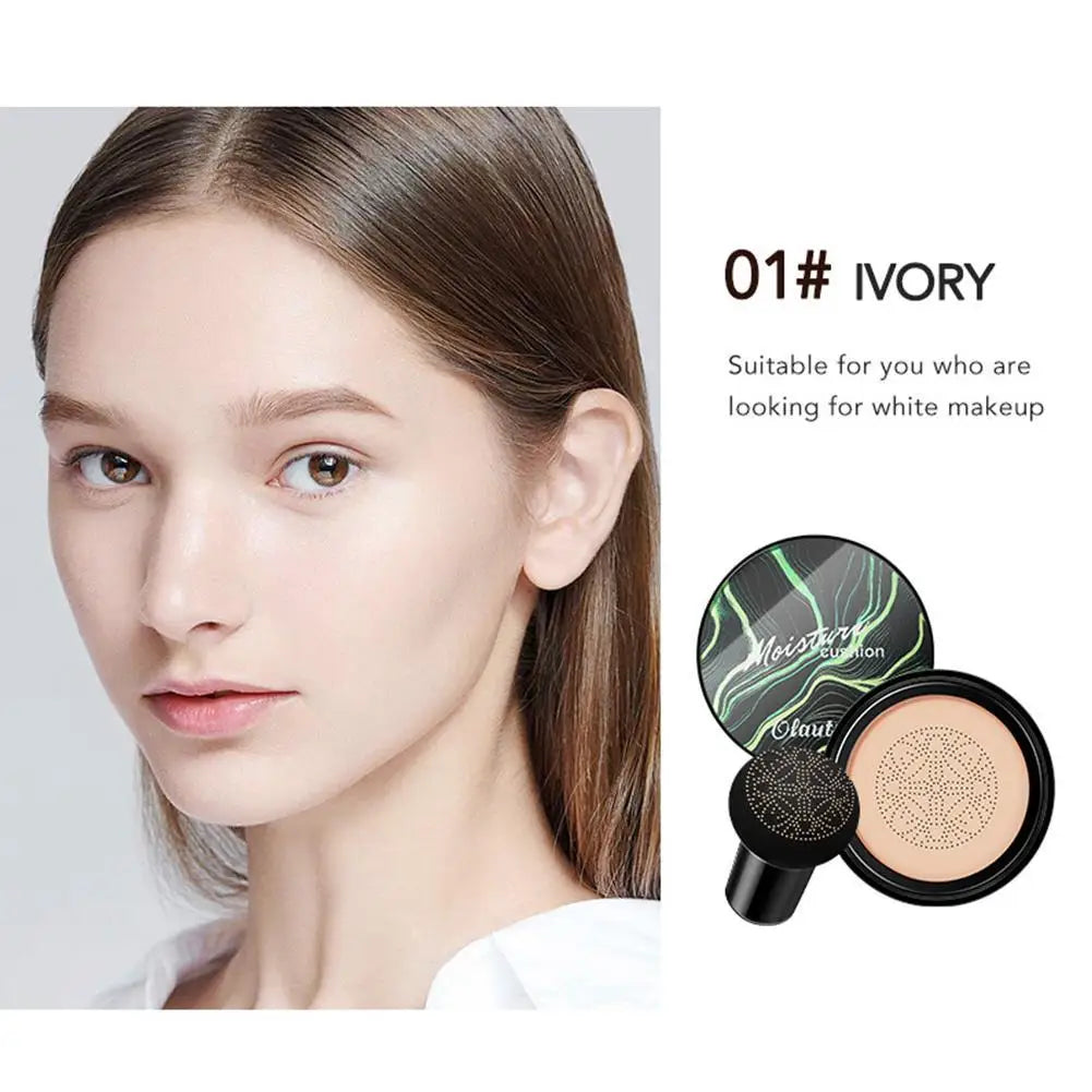 BB CC Cream Face Foundation Concealer Cushion Mushroom Base Waterproof Brighten Makeup Brightening Tone Cosmetics Make up Oasis Select 01 Ivory