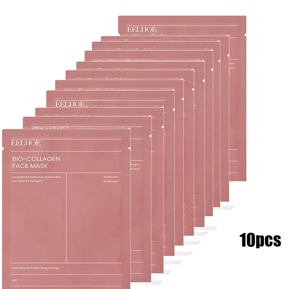 1/5/10PCs Bio Collagen Face Mask Shrink Pores Deep Hydrating Overnight Mask Moisturizing Refreshing Brightening Face Skin Care Oasis Select 10PCS