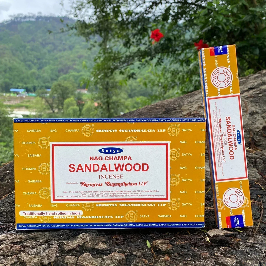 6/12boxes Satya White Sage Incense Sticks Home Fragrance NAGCHAMPA Sticks OUDH PALO SANTO Mix Incense YOGIC MEDITATION Aroma Oasis Select SANDAL WOOD 12 small boxex