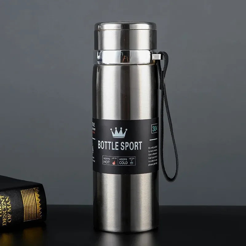 1000ml Stainless Steel Thermal Water Bottle Vacuum Insulated Thermos Flask Leakproof Coffee Tea Cup for Office Travel Use Oasis Select Steel 1000ML