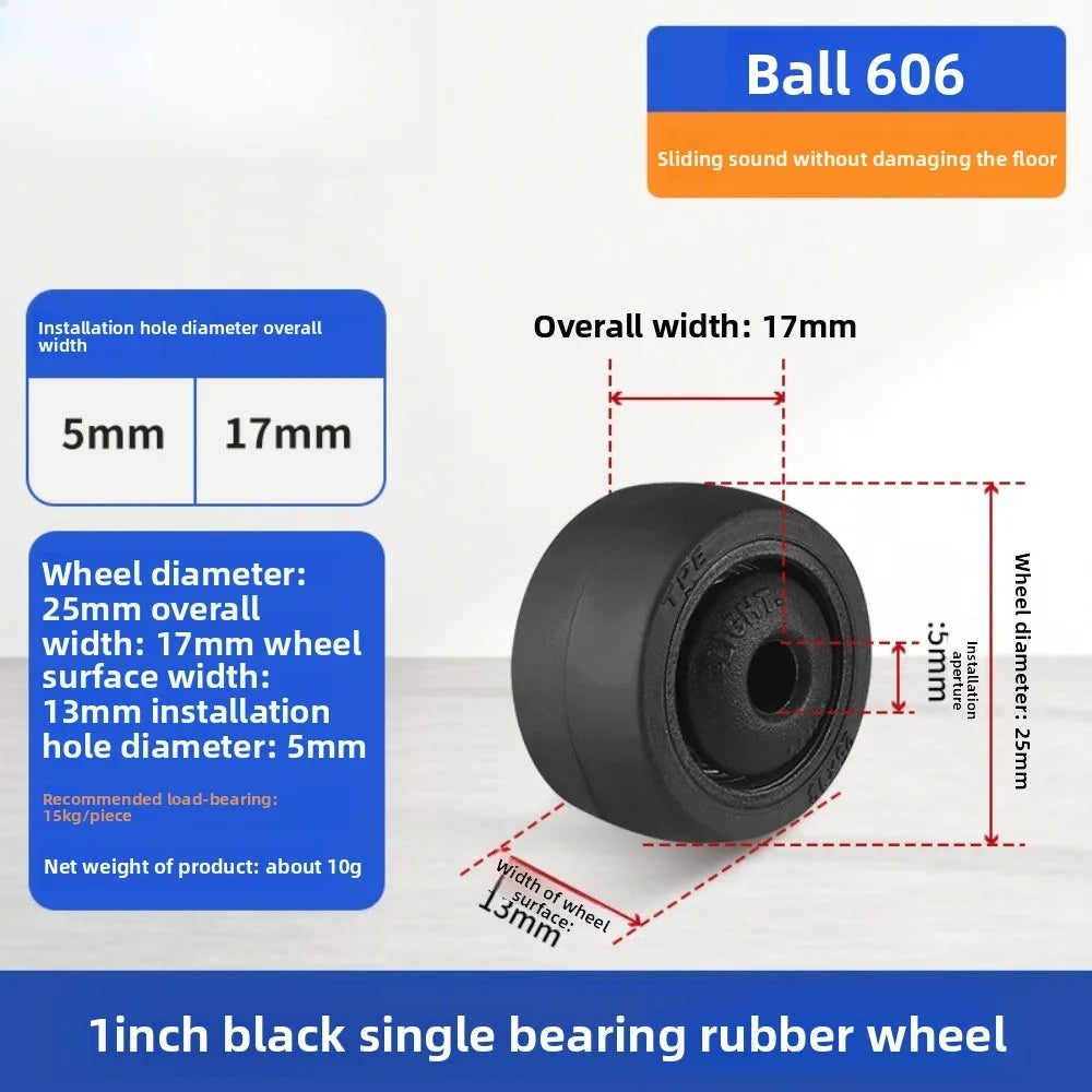 1/1.25/1.5/2 Inch Replacement Caster TPE Wheels Universal Wheel Trolley Casters for Trolley, Shelf Wheels Колеса Для Тележки Oasis Select 4pcs 1inch