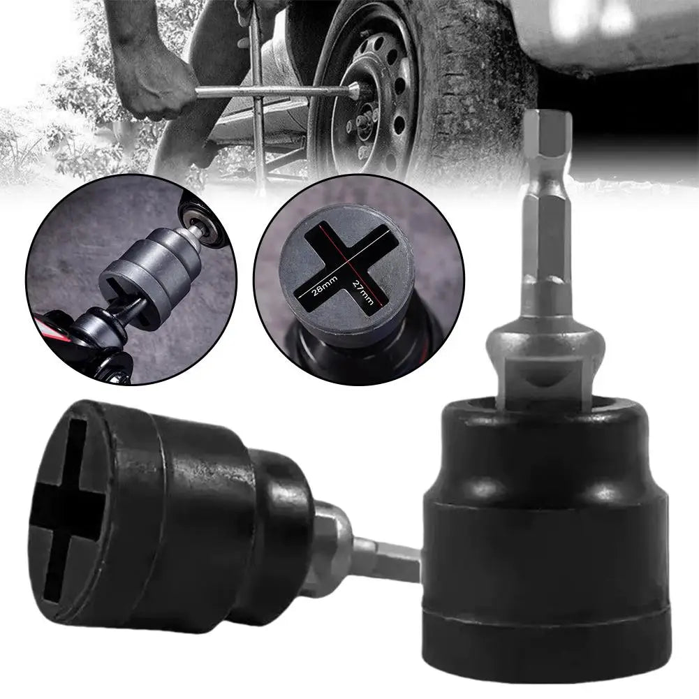 Car Socket Wrench Electric Drill Adapter, Tire Removal Auxiliary Lifting Tool Auto Repair Wheel Disassembly Accessories Oasis Select