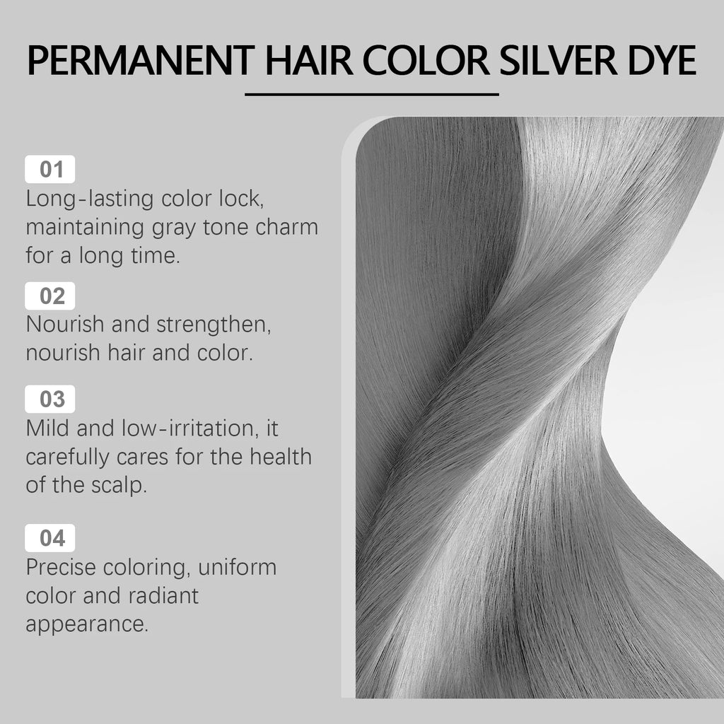 HOEGOA Silver Gray Hair Dye Cream – Unisex 100g Hair Dye Cream Oasis Select