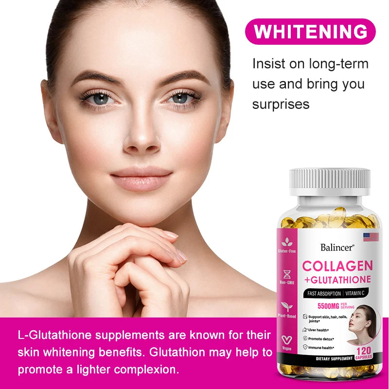 Glutathione Collagen Supplement, Antioxidant Whitening Capsules, Skin Health Deep Nourishment Skin Oasis Select