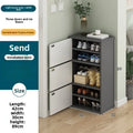Shoe rack narrow vertical dustproof large capacity storage locker small apartment multi-layer shoe cabinet Oasis Select Dark Grey-89CM