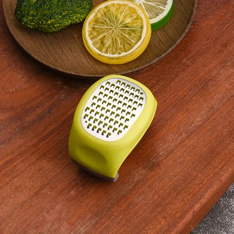 Stainless Steel 4-in-1 Manual Grater & Slicer - Lemon, Cheese,Garlic, Ginger Zester Shredder,Compact Kitchen Tool for Vegetables Oasis Select