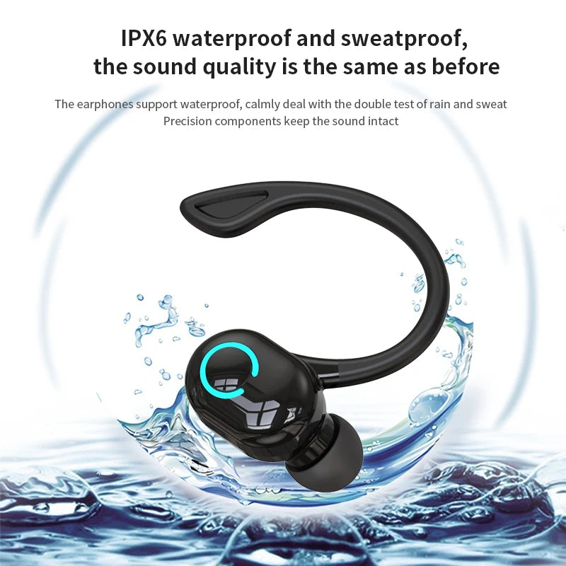 Wireless Bluetooth Earphones HIFI Bass With HD MIC Ear-Hook Earbuds Noise Cancelling Life Waterproof Game Sports Music Headsets Oasis Select