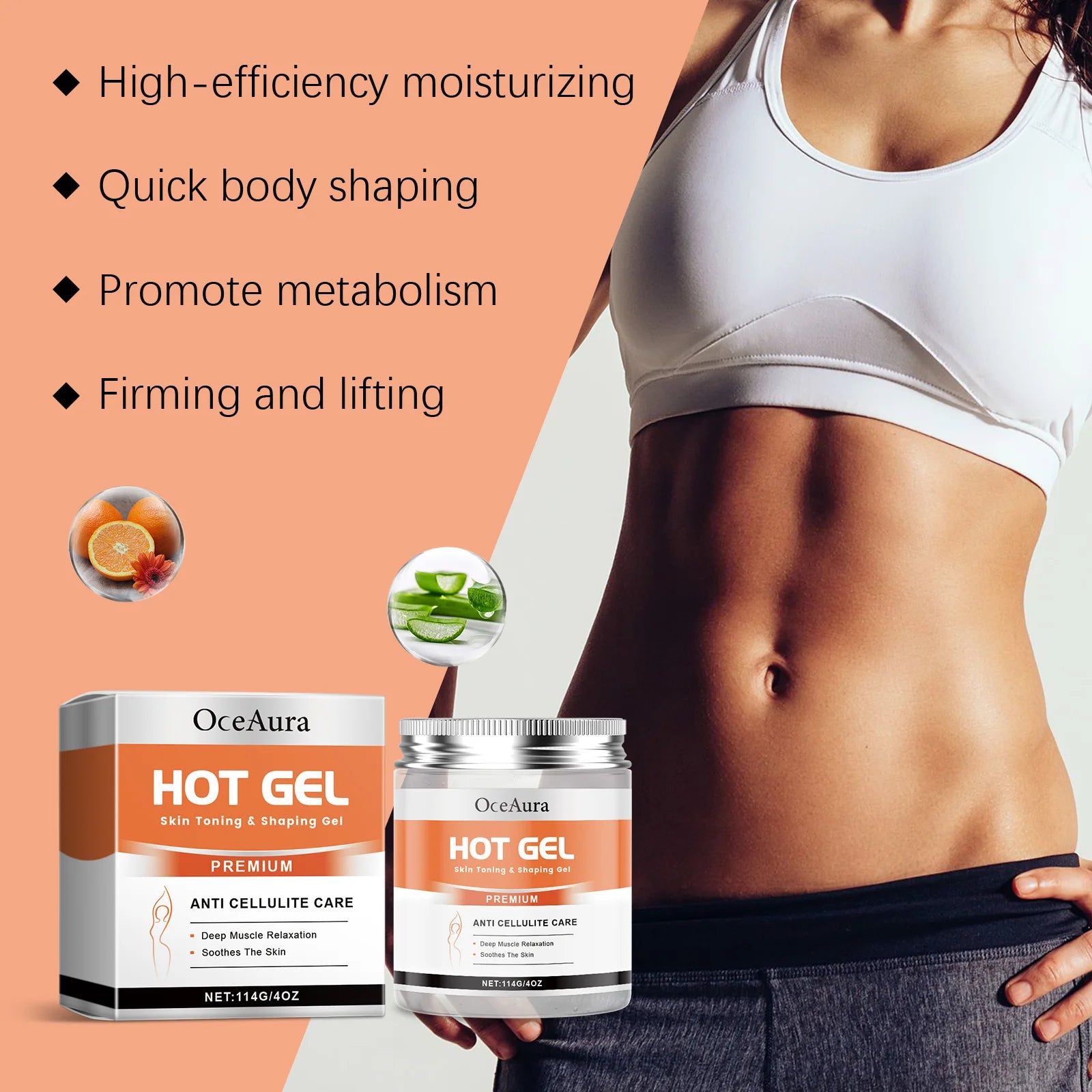 Hot Body Slimming Gel – Anti-Cellulite Belly Tightening Cream Slimming Body Gel Oasis Select