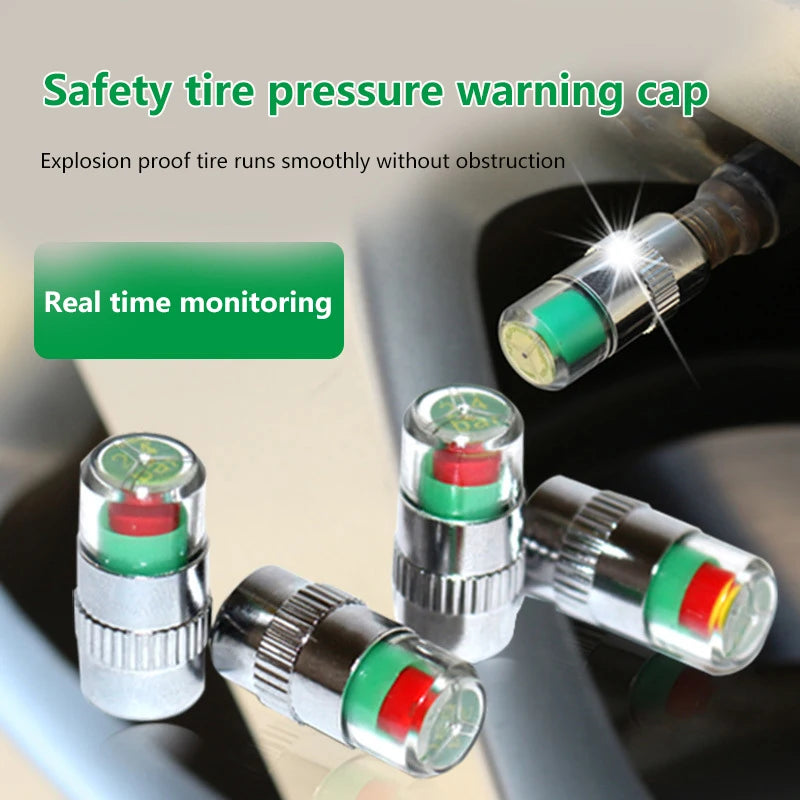 DIY Kit for Car Tyre Pressure Monitoring with Alert Caps and Valve Sensor. Oasis Select