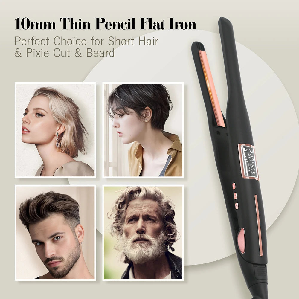 URGGU Mini Titanium Pencil Flat Iron – Short Hair & Beard