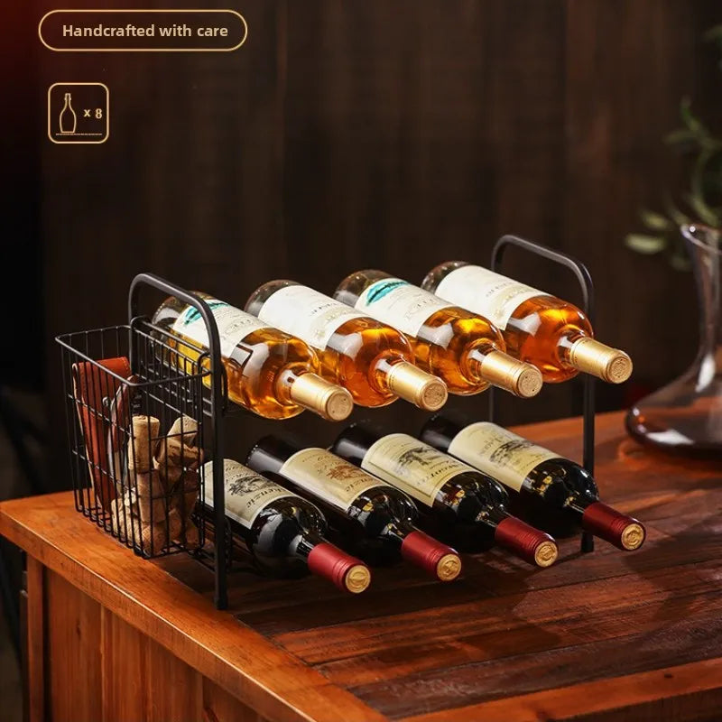 Household red wine glass rack wine cabinet wine rack ornament wine decoration upside down wine bottle rack light luxury Oasis Select
