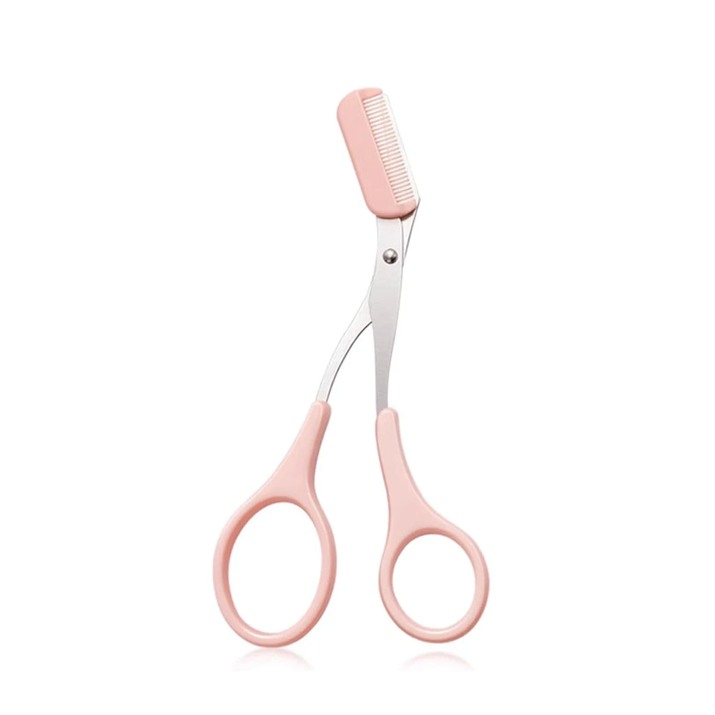 Precision Eyebrow Trimmer Set Stainless Steel Scissors Comb Curved Razor Facial Hair Remover Grooming Kit Unisex Beauty Tools Oasis Select Scissors