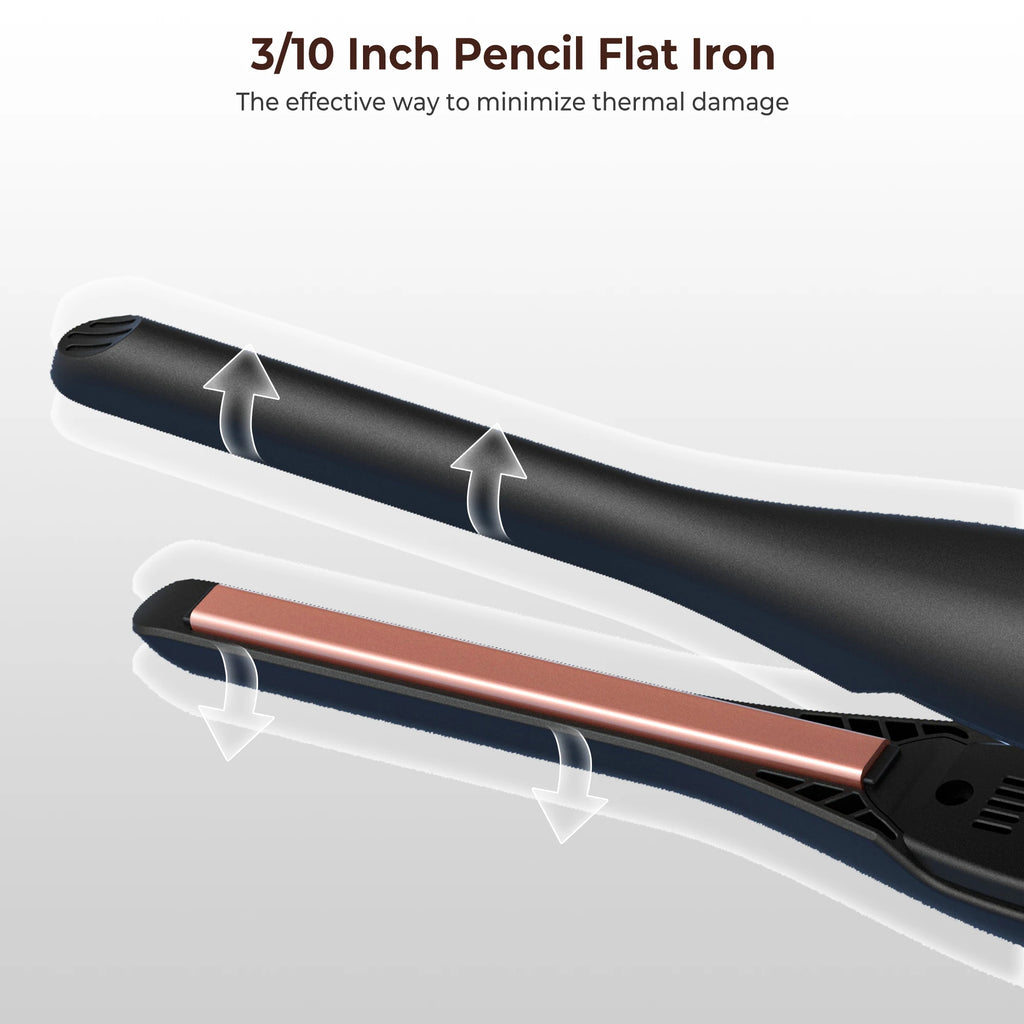 URGGU Mini 2-in-1 Pencil Flat Iron for Short Hair & Curling
