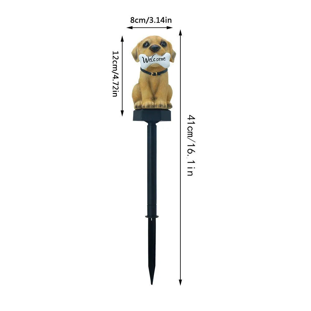Solar Outdoor Resin Owl Lamps, Resin Animal-shaped Decorative Lamps, Garden Lamps, and Villa Lamps Oasis Select puppy