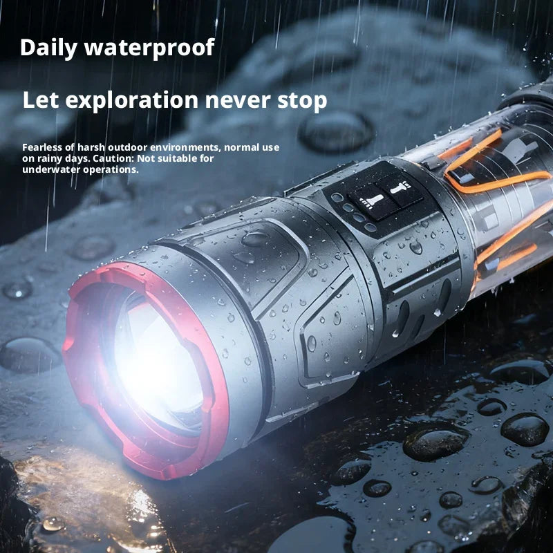 Multi-Functional LED Flashlight High-Brightness Rechargeable USB Emergency Home Use Handheld Torch Light Oasis Select