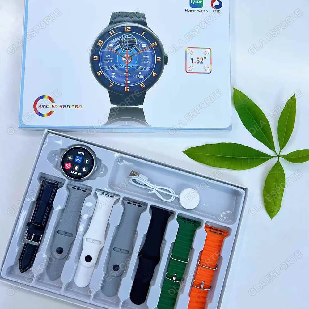 7-in-1 Smart Watch 1.52" AMOLED BT Call GPS Fitness Tracker