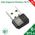 USB Bluetooth 5.4 Adapter Audio Dongle Adapter Mini USB Wireless Receiver/Transmitter For PC/Laptop Driver Free For Win10/11 Oasis Select BT 5.4 USB Adapter