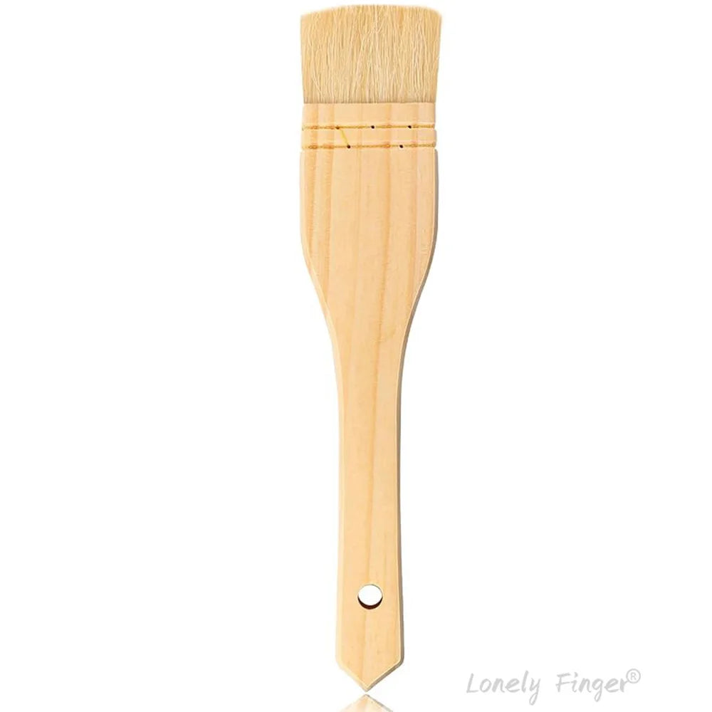 4Pcs Flat Hake Brushes Artist Painting Brushes Set Wool Bristles Wash Brush for Watercolor, Ceramic and Pottery Painting Oasis Select Medium Wool Brush