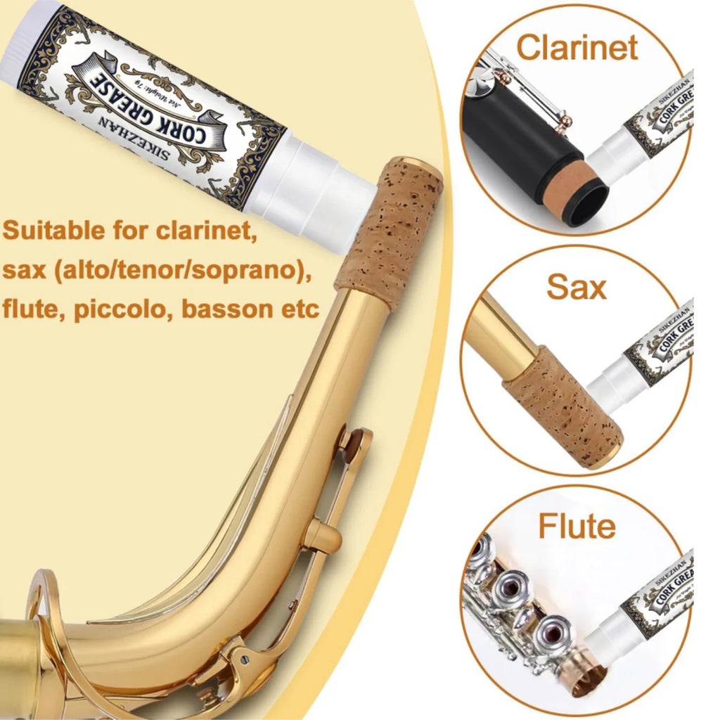 Universal Cork Grease for Saxophone Clarinet Flute Oboe Bassoon Woodwind Instrument Smooth Odorless Maintenance Lubricant Care Oasis Select