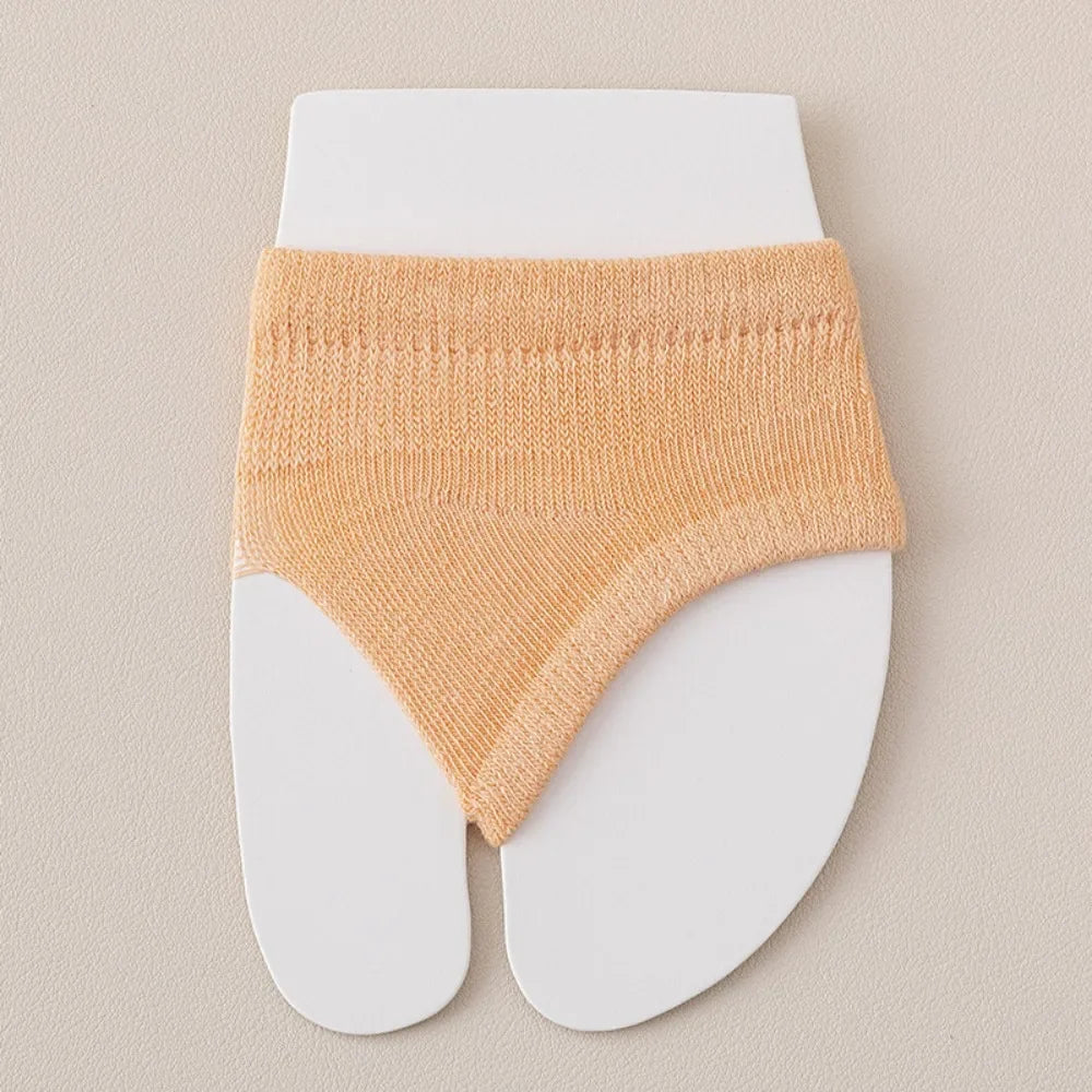 New Casual High Heels Forefoot Pad Socks Cotton Solid Color Flip-flop Toe Socks High Elasticity Breathable Boat Socks Oasis Select Orange