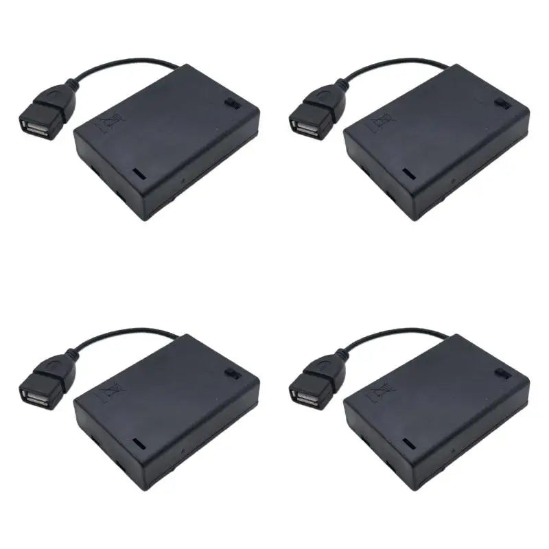 1/4Pcs USB Mini Power Supply Battery Box With Cover And Switch 3 X AA USB Battery Box For 4.5V LED Strip Lights Oasis Select A2