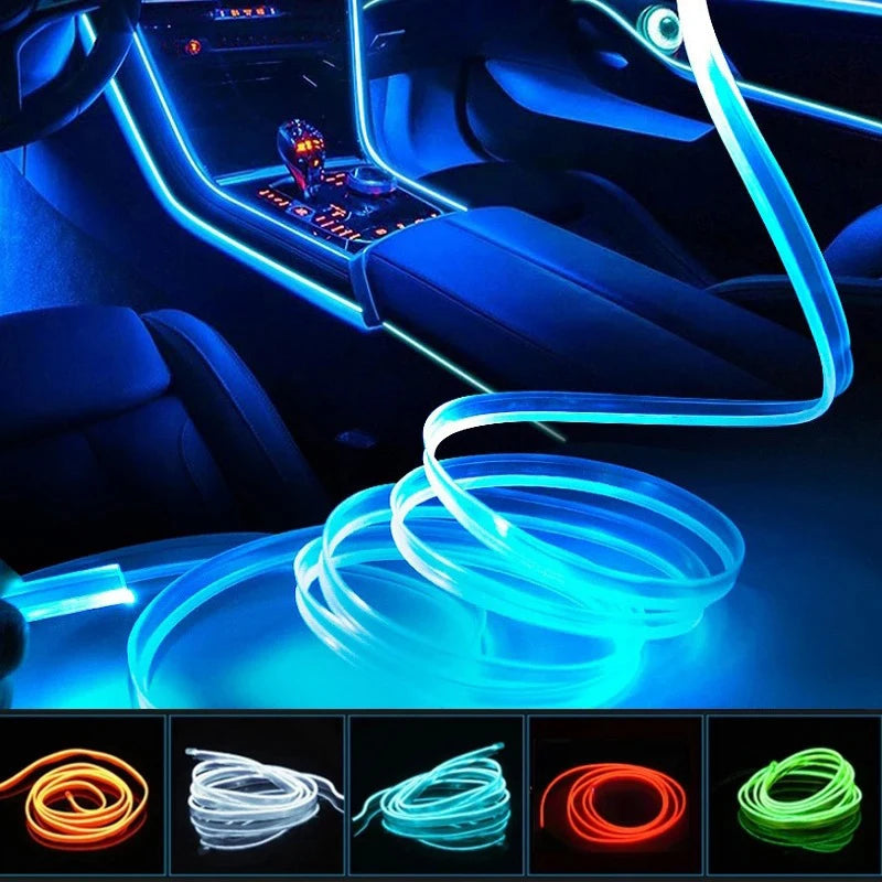 RGB Car Interior LED Light Strip Ambient Neon Invisible Light USB Fiber Optic Atmosphere Lamp Support Control Colorful Oasis Select A3