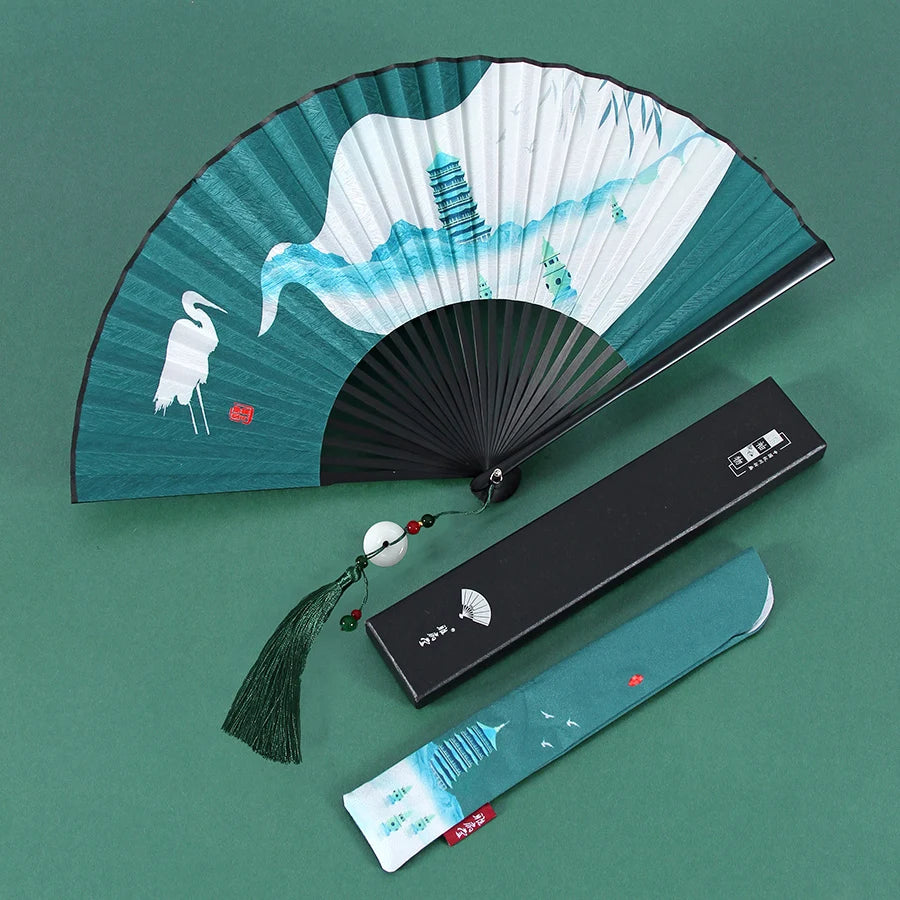 Ancient Folding Fan Black Dragon Fan Chinese Style Summer Hanfu Folding Fan Oasis Select 19 8 inches