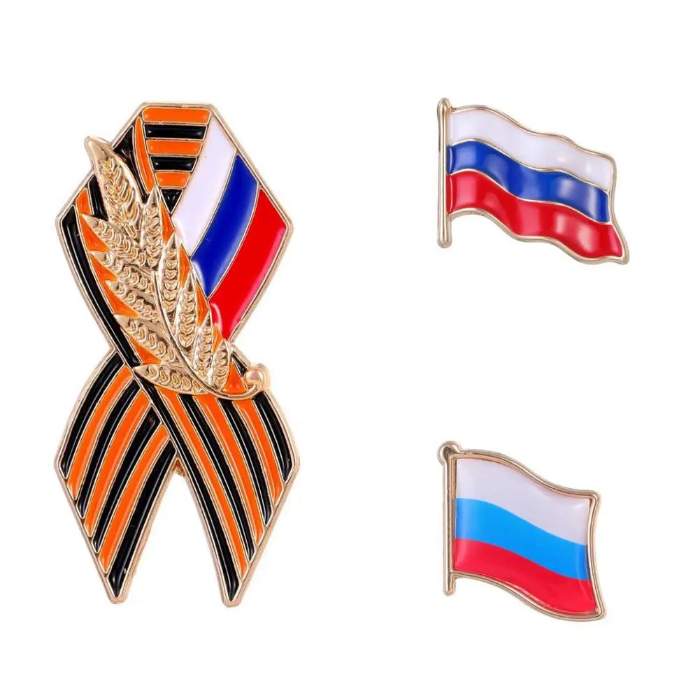 St. George Enamel Pin Brooch – Victory Day Memorial Badge